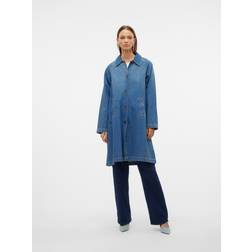 Vero Moda Vmsophie LS Long Denim Coat - Medium Blue Denim