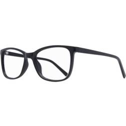 Shiny Black Rectangle Plastic Eyeglasses Online Full Rim Leah Brown Medium