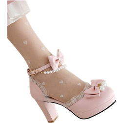 Shein Sexy And Fashionable Lolita Style High Heels With Bow Decoration Graduation Heel Prom Heels For Summer