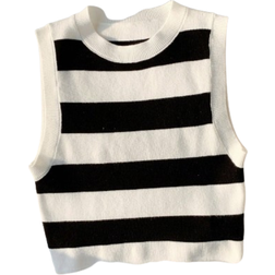Shein Strick Crop Top Mit Streifen - Muster