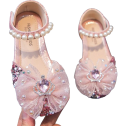 Shein Kids' Flat Shoes With Rhinestone Fashionable Girls' Princess Single Shoes