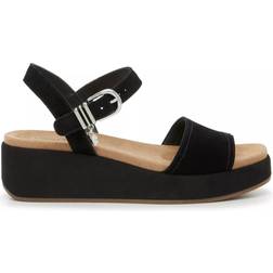 Lucky Brand Bernyc Wedge Sandal Women's Black Sandals Ankle Strap