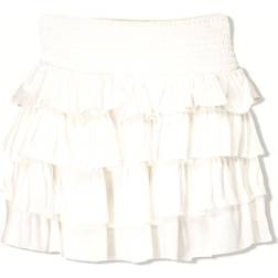 Bershka Tiered Mini Skirt - White