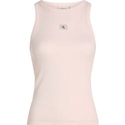 Calvin Klein Jeans Slim Ribbed Cotton Tank Top - Rosa