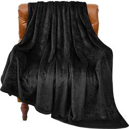 Fleece Blanket 50" x 70" Blankets Black (177.8x127cm)