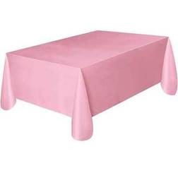 Shein 1pc Solid Color Pink Disposable Table Cover, Minimalist PE Disposable Table Cloth For Birthday Party