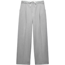 Zara Double Waistband Wide Leg Trouser - Grey