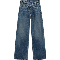 Zara High Waist Wide Leg Trf Jeans - Navy Blue