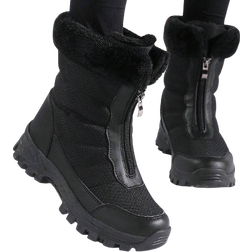 Shein New HighTop AntiSlip Thick PlushLined Women Winter Snow Boots Waterproof Warm Outdoor Hiking Boots LaceUp Front Closure Black