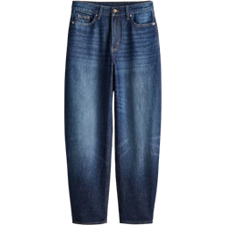 H&M Barrel High Jeans - Dark Denim Blue