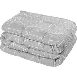 OHS Geometric Printed Weighted Blanket 150 x 200 cm Weight blanket 8kg Grey, White (200x150cm)