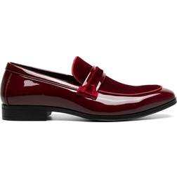 Stacy Adams Shoes Spratley Moc Toe Saddle Slip On Burgundy 10.5 M