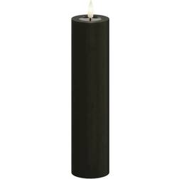 Deluxe Homeart Real Flame LED Bloklys Ø 5 x H 20 cm Stearin/Resin Mørk Grøn LED-lys 20cm