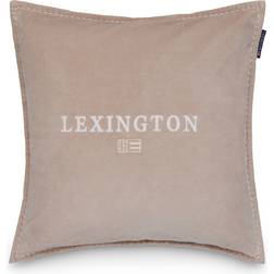 Lexington ICONS Logo i Fløyel i Økologisk Bomull Putetrekk Hvit, Beige (50x50cm)