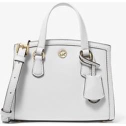 Michael Kors Chantal Extra-Small Pebbled Leather Messenger Bag - White