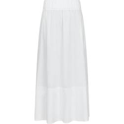 Neo Noir Yara Long Poplin Skirt Dam - White