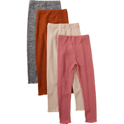 Shein pcs Girls Casual Solid Knitted Ribs Slim Fit Pants Set AllMatch Bottoms