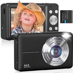 Camkory Black Digital Camera 1080P 44MP Full HD