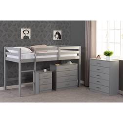SECONIQUE Panama Mid Sleeper 3ft Single Grey Wooden Bed Frame
