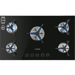 Klarstein Gas Hob 90 cm 5 Burner Glass Ceramic Double Gas Cooker Hob Black