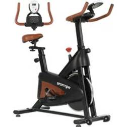 Sportnow Quiet Stationary Exercise Bike with Adjustable Seat Black