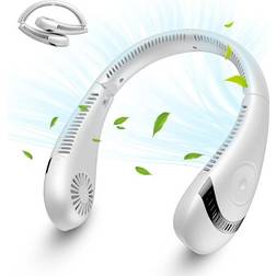 Willbond Portable Neck Fan Mini USB Rechargeable Lazy Neckband Bladeless Cooler
