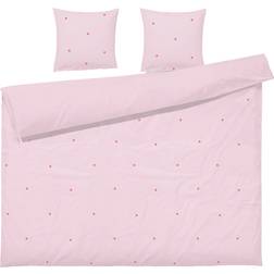 Juna Daisy Bed Set 220x220 cm Pink Red Duvet Cover Pink (220x220cm)