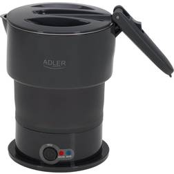 Adler Hopfällbar Resevattenkokare 0,6L Med Automatisk Temperaturhållning Grå
