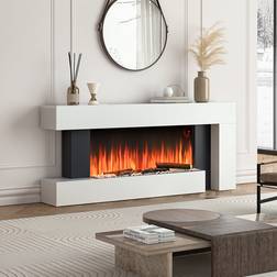 Wade Logan Klingbeil 132Cm W Freestanding Electric Fireplace Mantel