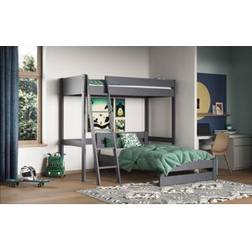 Noomi Tera Solid Wood High Sleeper with Small Double Bed Grey