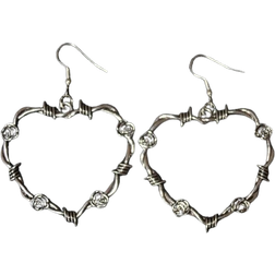 Shein 1pair Gothic Thorny Rose & Heart Shaped Earrings For Women