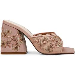 Betsey Johnson Roo Embroidered Evening Sandals - Blush