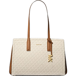Michael Kors Laila Medium Signature Logo Tote Bag - Vanilla/Acorn