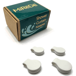 MiReDe Magnetisk Duschdraperihållare 4-pack Vit