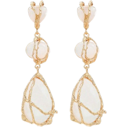 Shein New Boho Statement Resin Stone Long Dangle Earrings For Women Light Luxury Alloy Net Earrings Geometry Drop Earrings