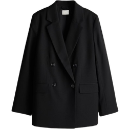 H&M Zweireihiger Blazer - Schwarz