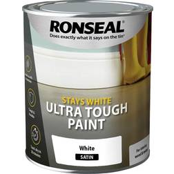 Ronseal Stay Ultra Tough Satin Wood Paint Pure Brilliant White 2.84L