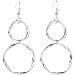 Shein pair INS Style Simple Hollow Round Earrings For Women Personalized Exaggerated Geometric Alloy Ear Drops Suitable For Daily Wear