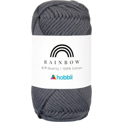 Hobbii Rainbow Cotton 8/8 Anthracite Grey 010