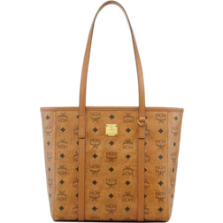 MCM Visetos Shopper Tote Bag - Cognac