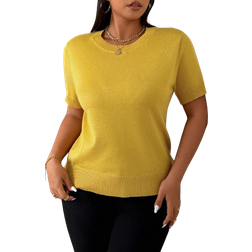 Shein Plus Size Summer Casual Knit Top - Plain