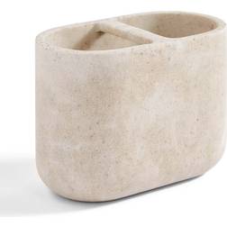 Dunelm Marble Resin Double Toothbrush Holder Cream