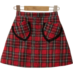 Shein Girls Solid Color Patchwork Pocket ALine Skirt Casual Everyday Wear