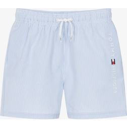Tommy Hilfiger Ithaca Stripe Mid Length Swim Shorts - White/Sweet Blue Stripe