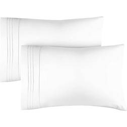 CGK Unlimited Pillowcase Set of 2 Double Brushed Microfiber Pillow Case White (76.2x50.8cm)