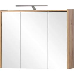 Schildmeyer Spiegelschrank Carlos 74.5 x 16 x 64 cm 3-türig Led Braun