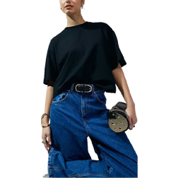ASOS Svart t-shirt kort boxig design-Svart/a