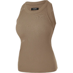 Shein Classic AllMatch Ribbed Knit Solid Color Sleeveless Tank Top With Chest Pad