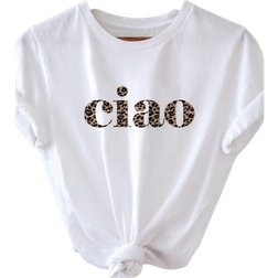 Shein Ciao TShirt Ciao Shirt Ciao Italian Shirt Ciao Womens Or Unisex Fashion Tee Womens Casual Simple CIAO Loose Crew Neck Short Sleeve TShirt Summer