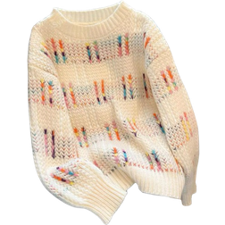 Shein Womens Long Sleeve Crew Neck Knit Sweater AutumnWinter